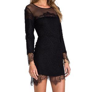 For Love & Lemons Grace Mini Black Lace Dress XS